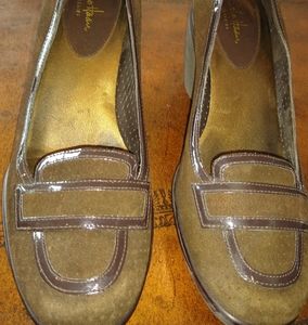 Cole Haas Brown Suede Wedge "Nike Air" Loafers 7B